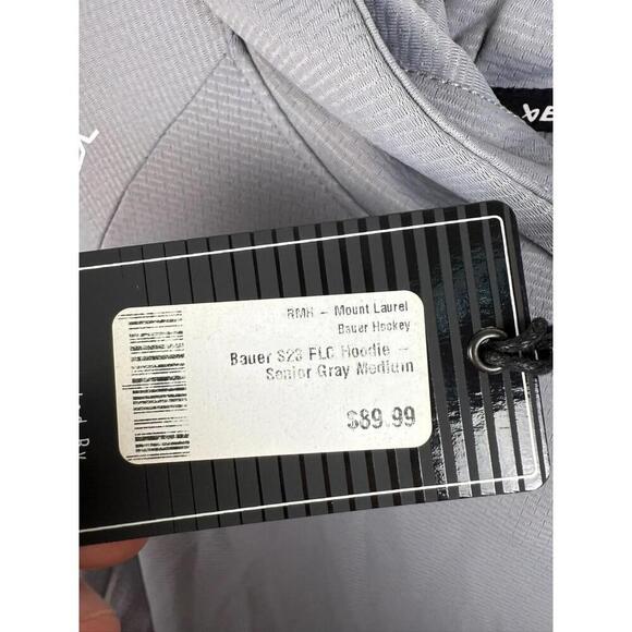 NWT Bauer Hockey Men's Bauer FLC Hoodie Senior Gray (MULTIPLE SIZES) - Picture 2 of 4